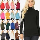 Zenana Women s Turtleneck Buttery Soft Stretch Warm Microfiber Long Sleeve Top