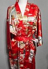 Japanese Kimono Dressing Gown robe  Vintage 80s One Size Volup Friendly Noswot