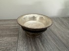 Vintage Mongolian Traditional Silver Plated Copper Bowl With Dragon Pattern