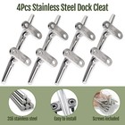 4x  316 Stainless Steel 5  Boat Dock Cleat Mooring Dock Cleats Open Base Screws