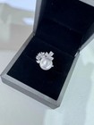 Charming 11-12mm South Sea Round White Pearl Ring 925s aj 