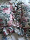 Vtg 2 Croscill Floral Peony Roses Ruffle Throw Pillows Cottage Core Usa 