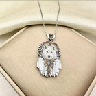 Jewelry Native American White Wolf Wolves Nature Pendant Necklace   Earrings Set