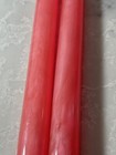 2 Rare Vintage 12    Pink Iridescent Solid Lucite Candles Mid Century Modern