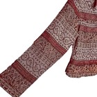Vtg Flashback Boho Tapestry Jacket Sz M Burgundy With Metallic Threading Pockets
