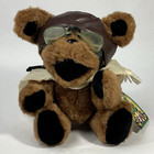 Grateful Dead Aviator Pilot Bear Plush 12  Jointed Brown Liquid Blue Vtg 1990