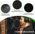 Microphone Isolation Shield With Mic Stand And Pop Filter  Foldable Sound Shield