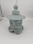 Andre By Sadek Vintage Cast Iron Pagoda Garden Lantern Japanese Tsuridouro Green