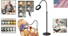 Versatile 10x Magnifying Floor Lamp  Glass Lens  24  Gooseneck  Dimmable Light