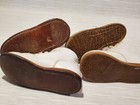 Vintage Baby Shoes  2 Pair Sz 3   4  Leather W  Leather Soles  Sears  Tiny World