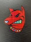 Complete Set 10 Vintage 90s Holographic Angry Dog Vending Machine Stickers   Nos