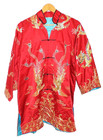Antique Qing Embroidered Dragon   Phoenix Silk Robe Jacket -red Gold   Turquoise