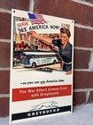 Greyhound Bus Line Vintage Style Steel  Pump Plate Metal Sign