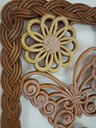 Burwood Butterfly Wall Art Plaque Vintage 1970s Wicker-look Hippie Boho Decor