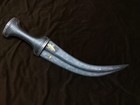 Beautiful Indo-persian Dagger Damascus Blade With Silver And Gold Koftgari Work