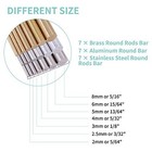Glarks 21pcs 3 Sets Of Metals Round Rod Lathe Bar Stock For Diy Craft 