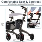 Carbon Fiber Aerocarbon Ultra Lite Rollator Black   Gray 300 Lb Capacity
