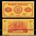 1920 Banque Scolaire 5 Five Cinq Dollars Canada School Money Montreal Quebec Vf