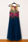 Nwt Jj s House Solana Maxi Dress 18w Ink Blue Floral Lace Formal Evening Gown