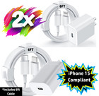 2 Pack Usb C 6ft Cable Fast Wall Charger Adapter For Apple Iphone 13 14 15 16 17