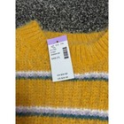 Evsie Girls Fuzzy Striped Sweater Mustard Yellow Xxs 7 Nwt Pullover Knit