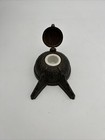 Antique Victorian Cast Iron Inkwell 5x3 6   