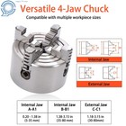 K72-80 3  4 Jaw Independent Lathe Chuck Precision Ground With Key