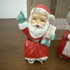 Vintage Santa Mrs Claus Salt   Pepper Shakers Japan Spaghetti Trim Chipped Box