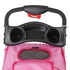 3-wheel Foldable Pet Stroller Dog Cat Stroller Cart W  Pads   Cup Holder Pink