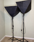 Neewer Photo Studio Kit 2 Softbox 24x24 In  Adjustable No Bulbs E27 Socket