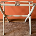 Scheibe Wooden Folding Luggage Suitcase Rack With Tapestry Straps