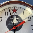 Vintage Russian Submarine Clock With Mounting Plate   Original Key It Works 