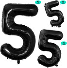 Black Foil Balloons Number 5 huge Number Balloons For 5th 15th 25th 35th 45th Bi