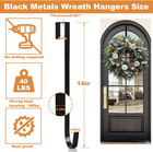 14  Metal Wreath Hangers 2-pack  40lb Capacity For Door Decorations  black 