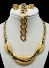 Lot - 3 Vintage Gold Tone Signed Napier Married Set Necklace Bracelet Earrings
