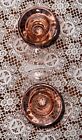 Vintage Pair Of Pink Depression Glass Candle Holders  1 1 2   h X 3 5 8    Euc