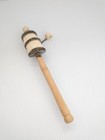 Vintage Tibetan Buddhist Prayer Wheel Yak Bone Carved Hand Spinning Stone Inlay