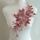 Exquisite 3d Flower Applique beaded sequined floral Patches Wedding Lace Appliqu