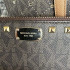 Michael Kors Jet Set Violet Small Carryall Tote Wallet Logo Perforated Leather