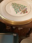 Lenox Holiday Tree Dimension Collection Set Of 4 - 8  Salad Plates   Gold Trim