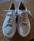 Women   s Silver Glitter Sneakers Eu 40  like Us 8 5  Casual Sparkle Shoes Nwot