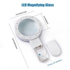 Magnifying Glass With Light  Handheld Glass  12 Led Large  White 
