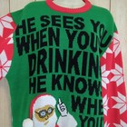 Men   s Ugly Christmas Sweater  Funny Santa Claus Party L