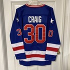 Jim Craig 1980 Miracle On Ice Hockey Jersey Blue Stitched Men   s M