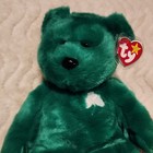 Ty Beanie Buddy Erin Green Bear Plush Shamrock 1997 Vintage 3 