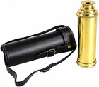 Vintage Brass Telescope With Premium Leather Case  Collapsible 5x Clear Vision A