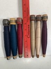 Wrapped Wood Quills  Bobbins  2 Types  6 Colors  Threaded  Textile  Lot Of 6