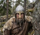 Norman Viking Helmet   Steel Nasal Helm With Brass Accents   Medieval Warrior