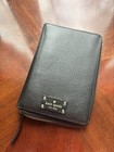 Kate Spade Black Leather Planner Zip Around Agenda Organizer With 6 Hole Design