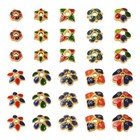 60pcs Golden Flower Alloy Enamel Bead Caps Crafts For Jewelry Findings 6 10 5mm